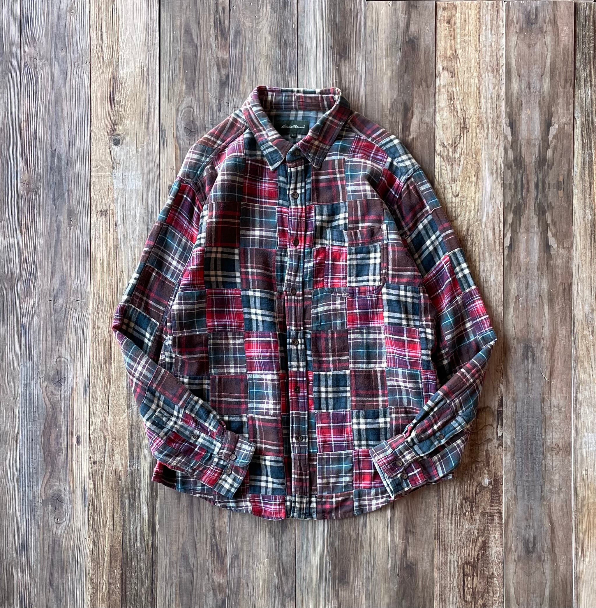 Eddie Bauer パッチワークシャツ【L】 | BASING WEST