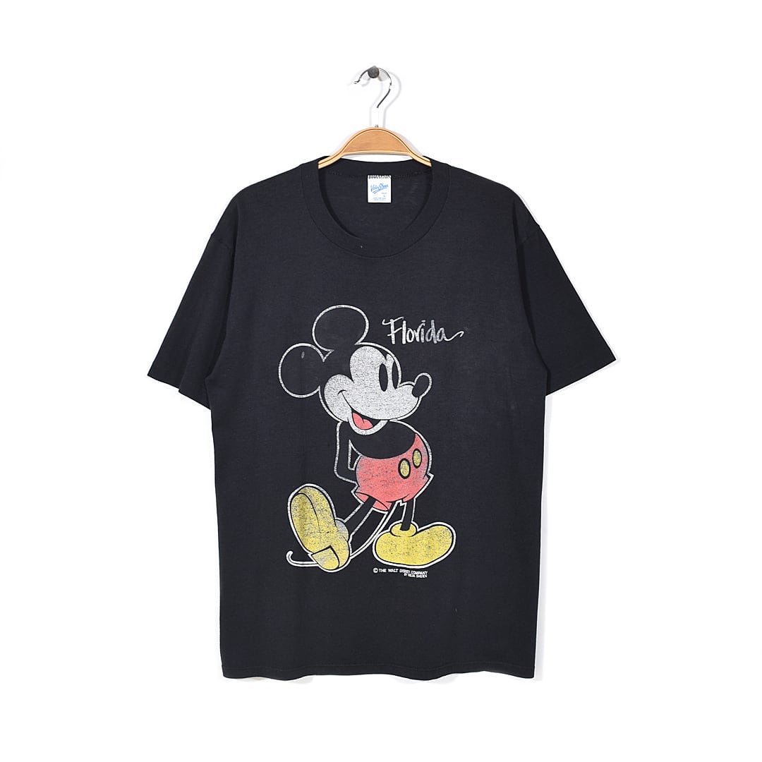 新版 ディズニー フロリダ ヴィンテージ Tシャツ 黒Lサイズ ミッキー ...