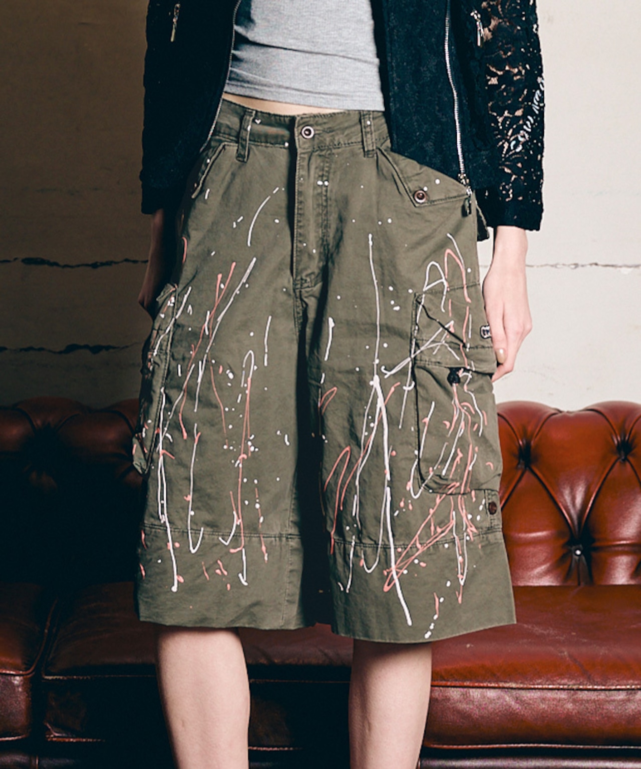 【先行販売】ペイントカーゴハーフパンツ CQ-48002