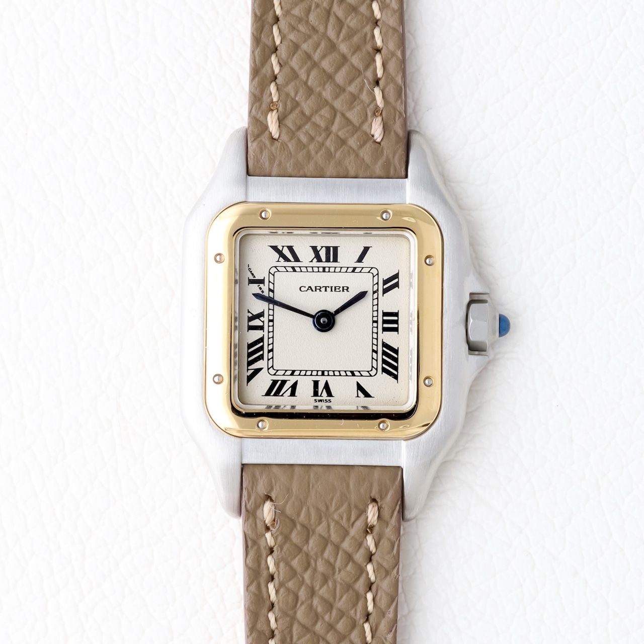 カルティエ パンテール SM ゴールド×シルバー レザーバンド