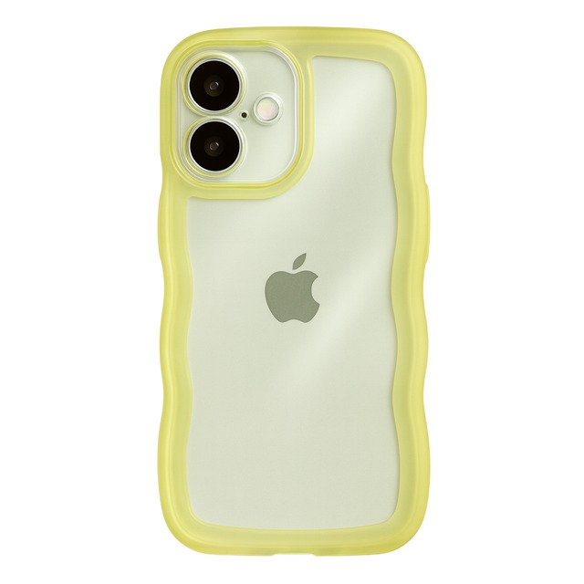 【iPhone 15/14/13/SE/8/7シリーズ専用ページ】クリアなくねくねケース（イエロー）