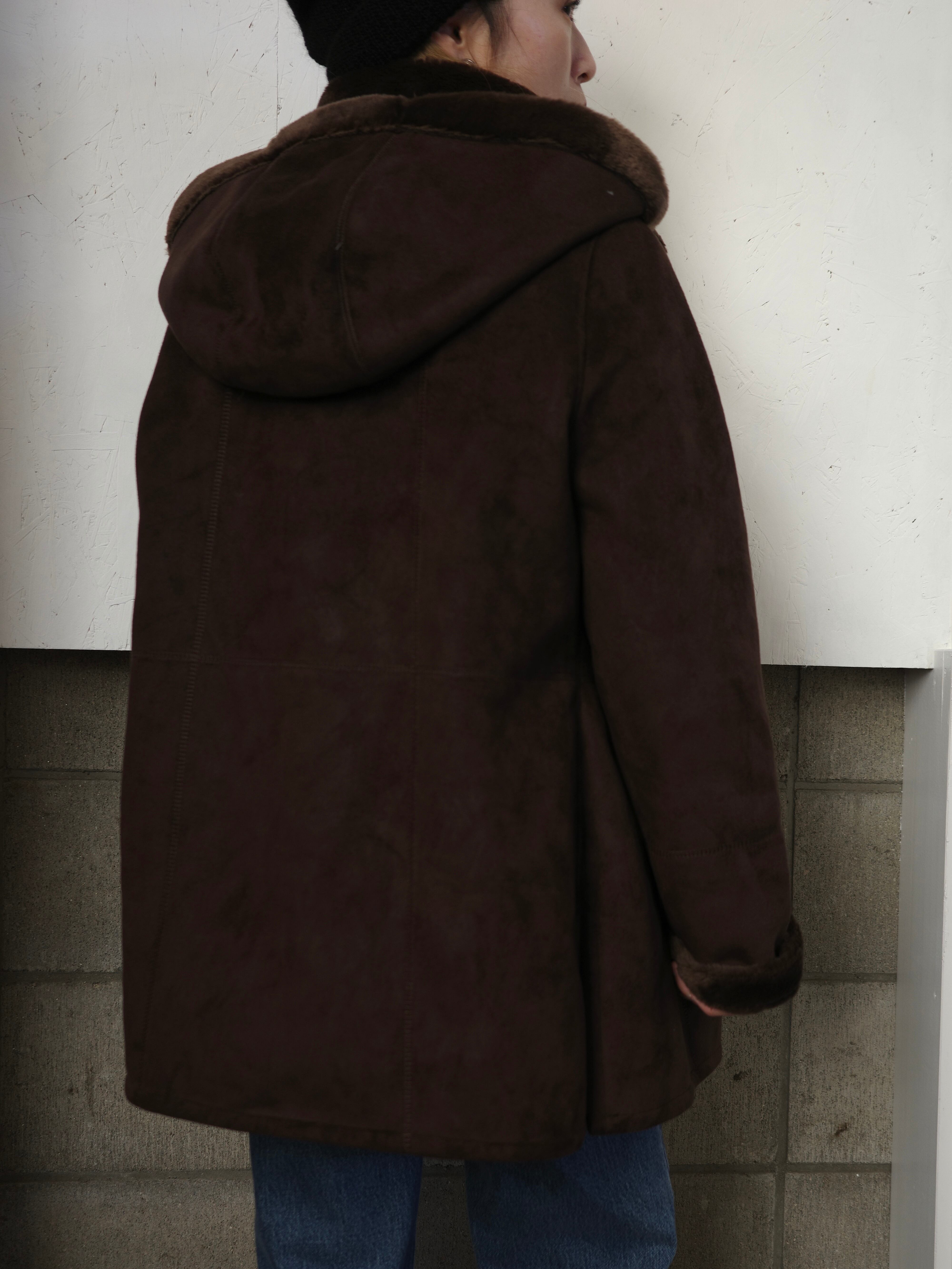 vintage〉fake suede brown coat | CherLife