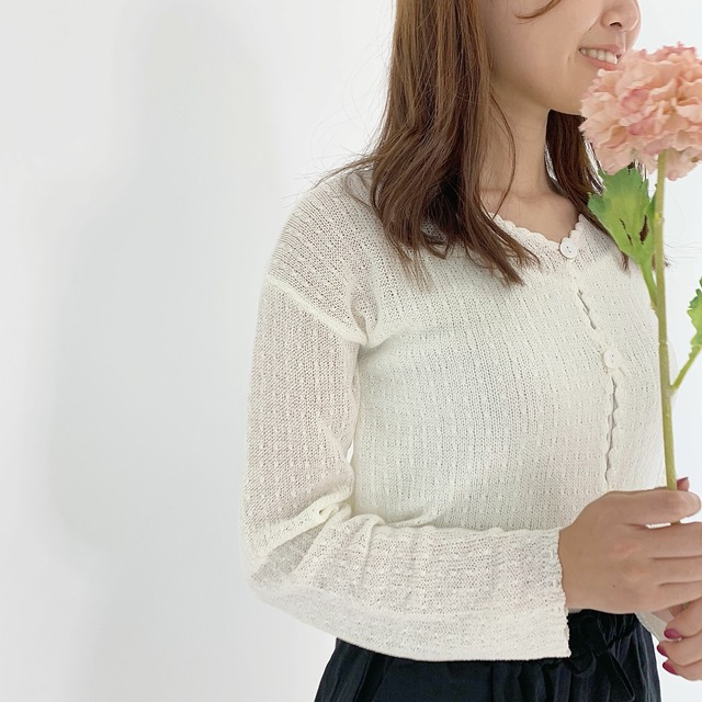 【即日発送】see-through knit cardigan