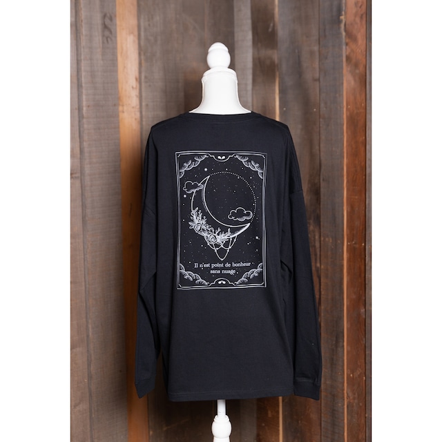 【Unisex】 ロングスリーブTシャツ　Moon（Black）