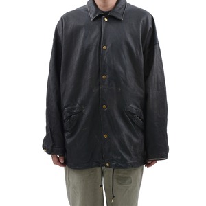 【KAMIYA】Distressed Leather Coach Jacket