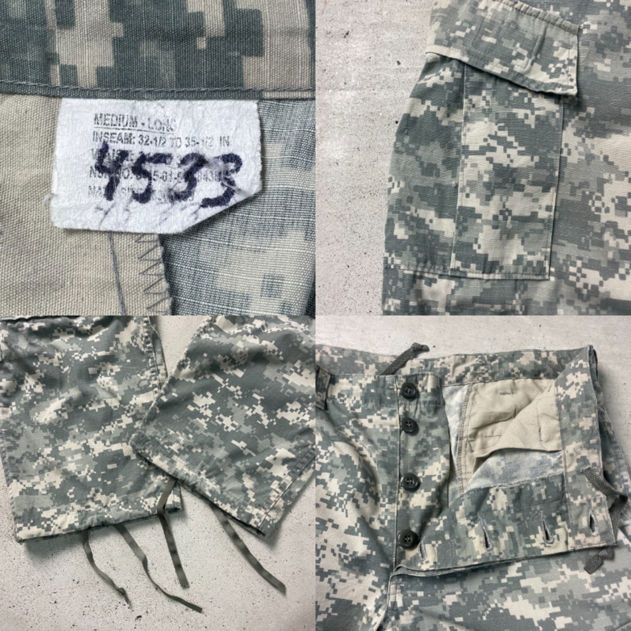 05年製 00年代 アメリカ軍 デジタルカモ 迷彩 BDU ミリタリーカーゴ 