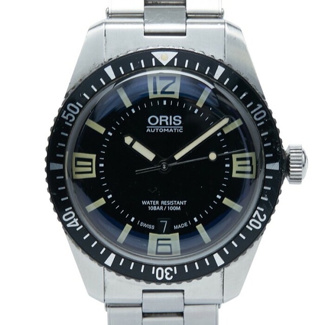 オリス ダイバーズ65 腕時計 01 733 7707 自動巻き ブラック文字盤 ステンレススチール メンズ ORIS 【中古】
