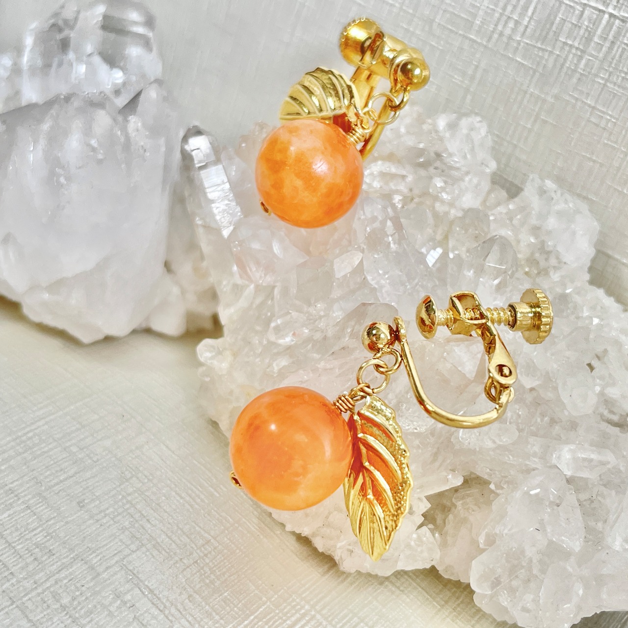 数量限定 】59. juicyｼﾘｰｽﾞ オレンジ ／ ネックレス イヤリング ピアス 