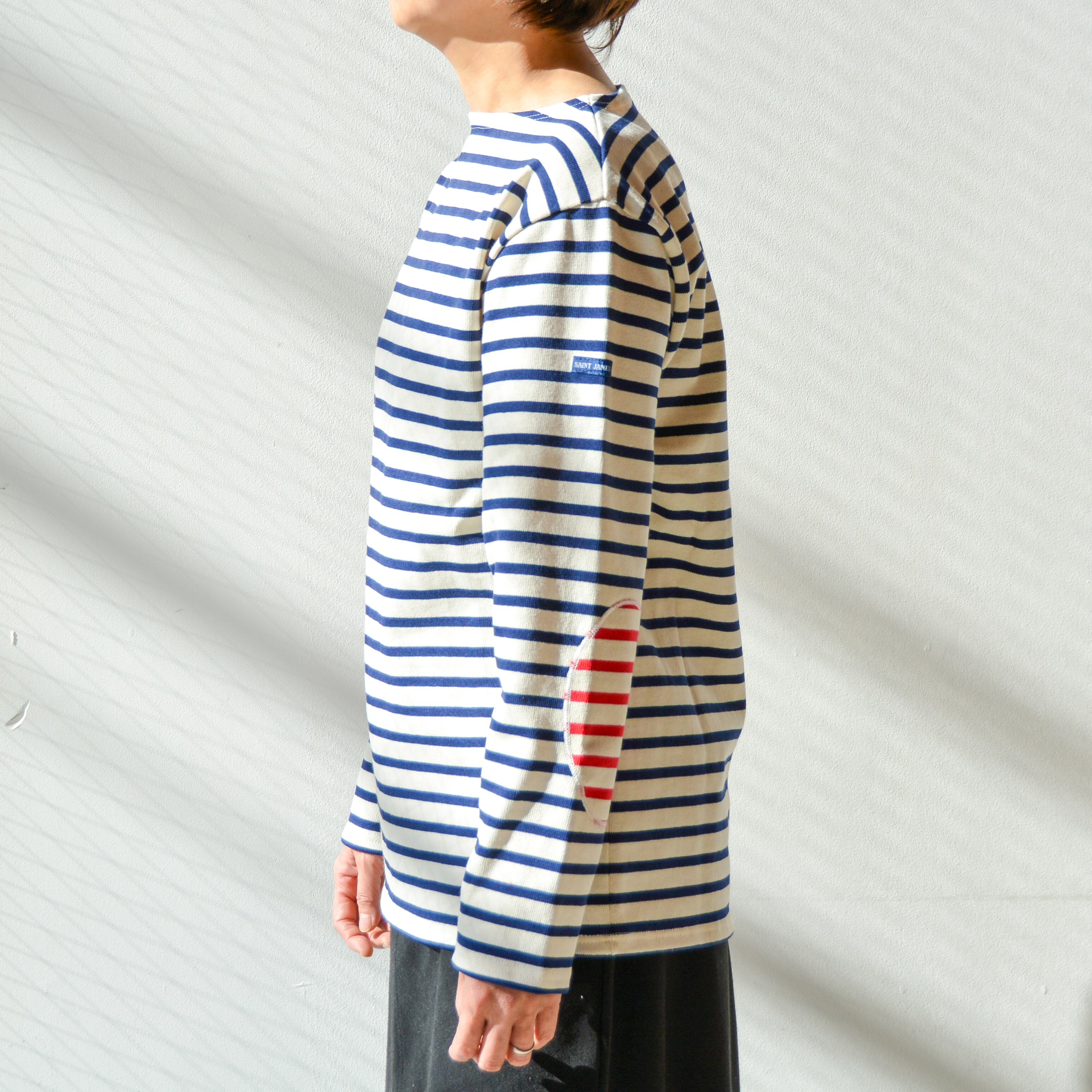 セントジェームス SAINT JAMES ウエッソンボーダーエルボーパッチ(13JC OUES.COUD.R)ECRU/MARINE(ECRU/TULIPE)