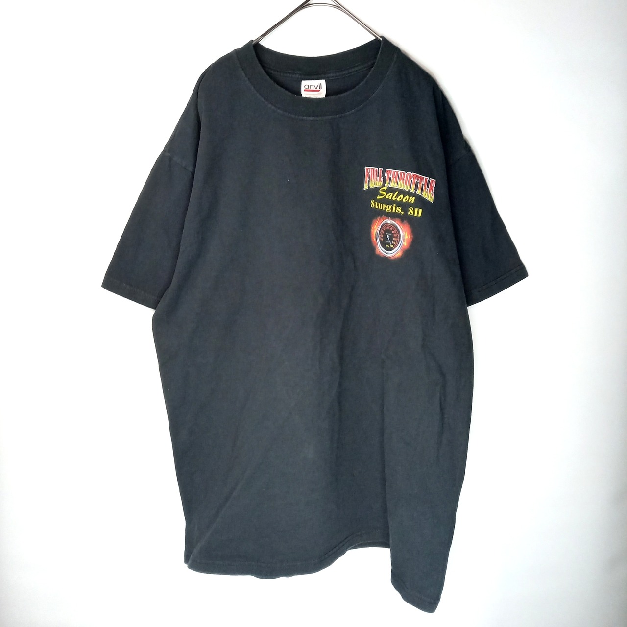 ANVIL　半袖　プリントTシャツ　背面プリント　USAコットン　L