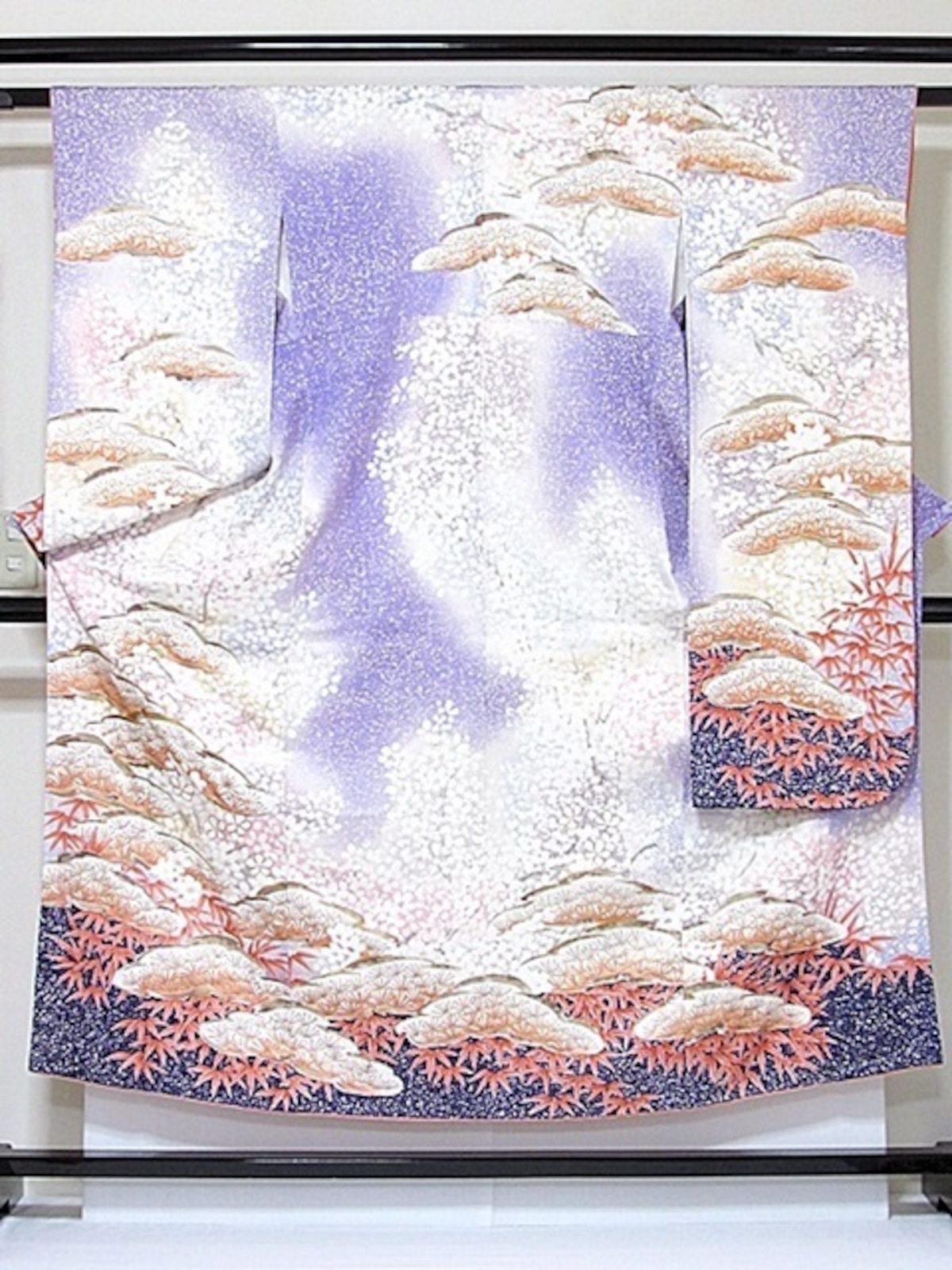 正絹 振袖 新品 日本の絹使用 手描き友禅振袖 梅の花に吉祥柄