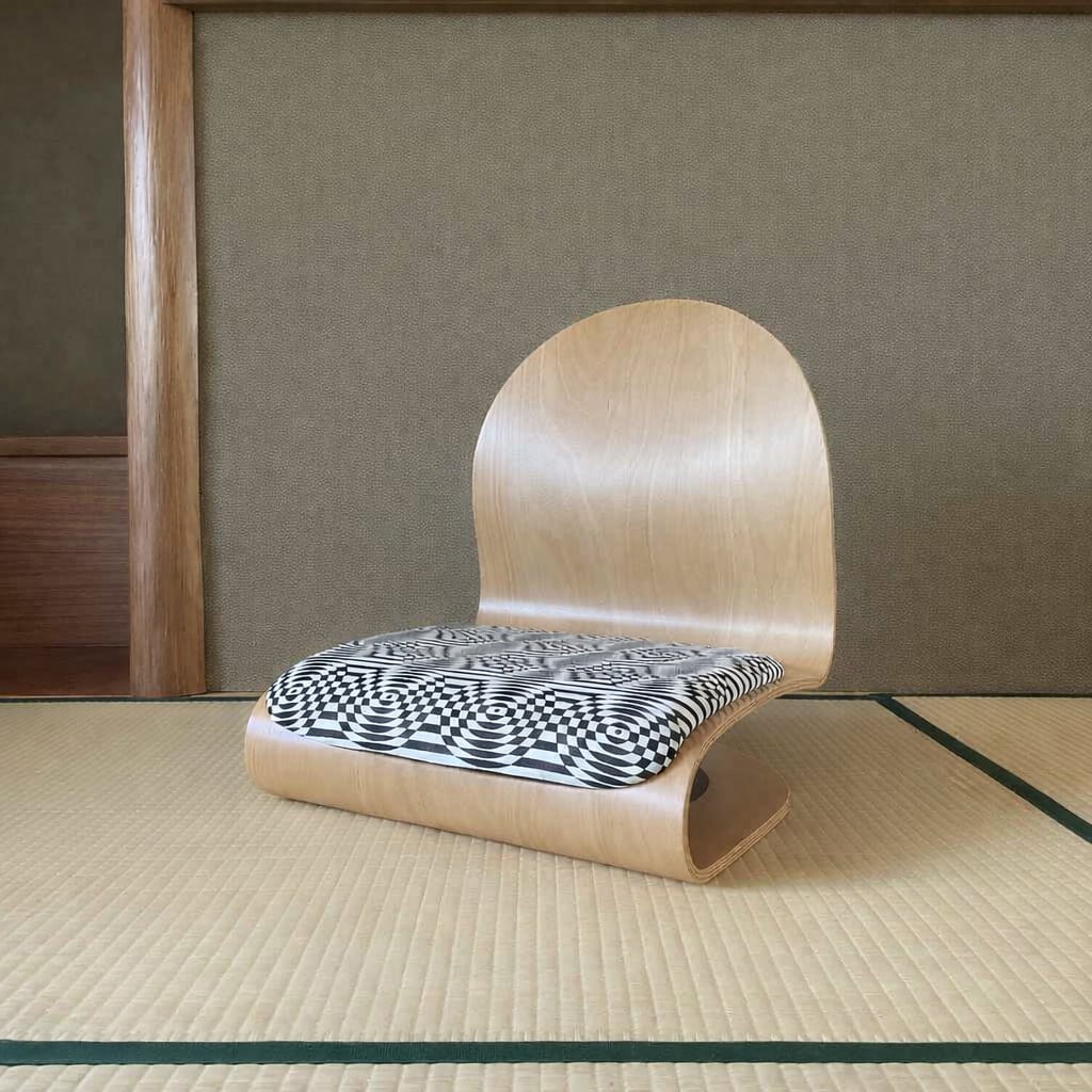Tatami Chair by Verner Panton (Natural body / Maharam, Optik)