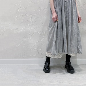 maison de soil HANDWOVEN COTTON SILK WITH LACE U-NECK TANK TOP DRESS