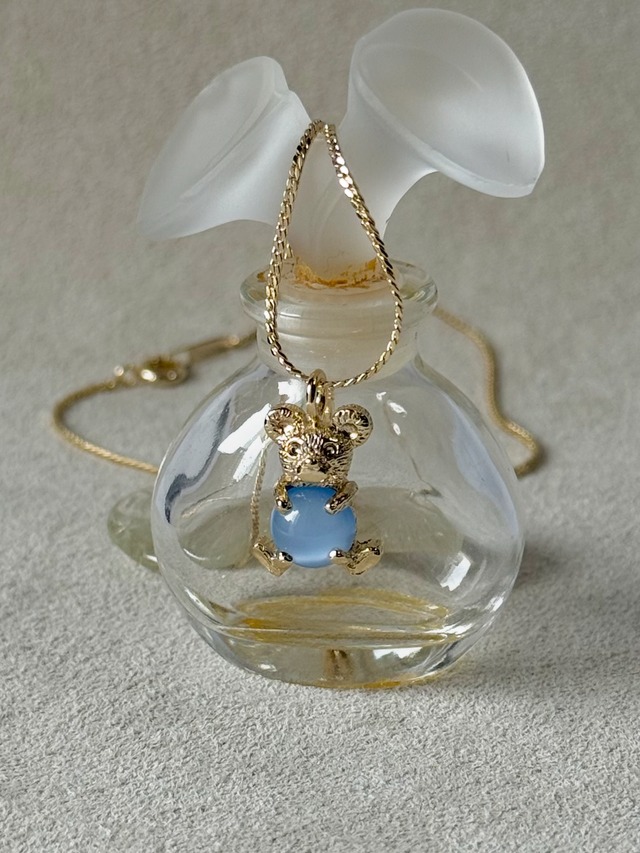 Teddy necklace | gold × mist blue