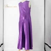 フラダンス 衣装 ワンピース ドレス パープル系 ココエミリー ハワイアン アロハ レッスン 練習 CoCoEmily 無地 シンプル 光沢 サテン ノースリーブ フラ ダンス 華やか 鮮やか 上品 大人っぽい かわいい おしゃれ サテンワンピース おしゃれワンピース 高級感 レディース ドレスアップ 膝下丈 スタイリッシュ