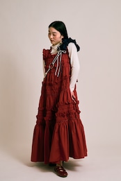 bi-tone frill strap Navy×White