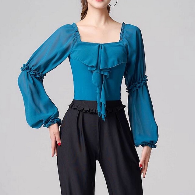 フリルスリーブ・ダンストップス(レオタードタイプ) ds0900