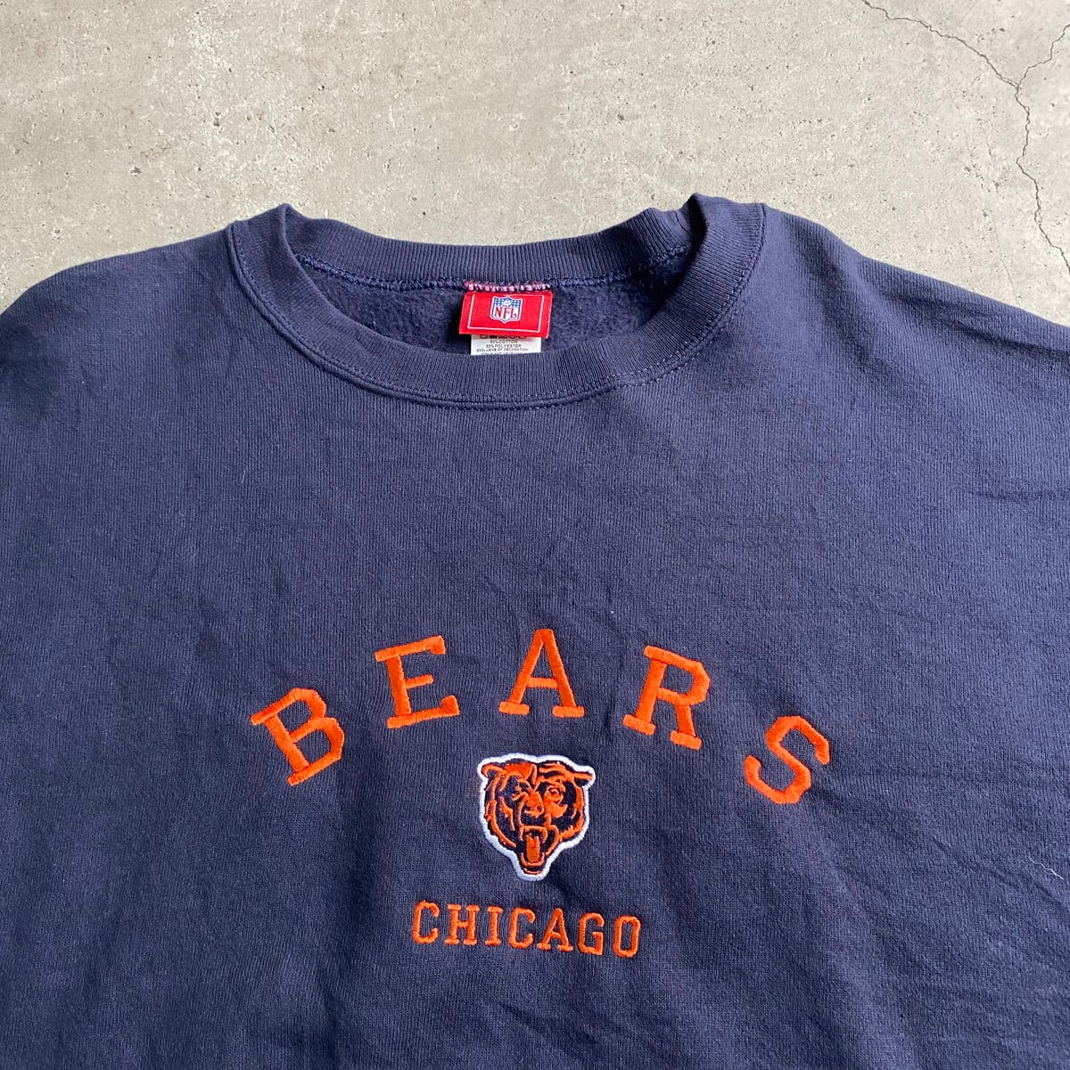 NFL Chicago Bears シカゴベアーズ チーム 刺繍 ロゴ スウェットシャツ メンズXXL相当 古着 トレーナー ネイビー 紺色