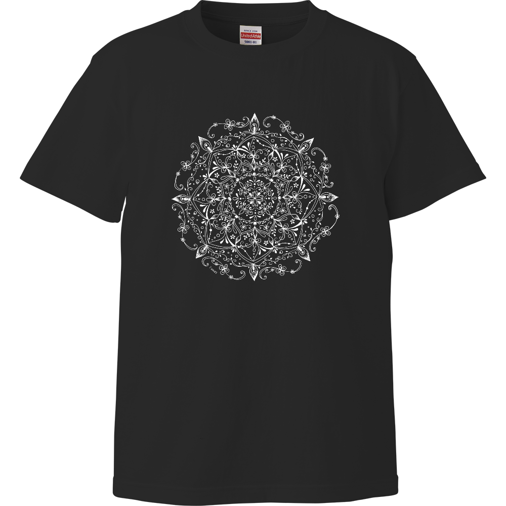 オリジナルマンダラTシャツ（黒） | ふわりWorld