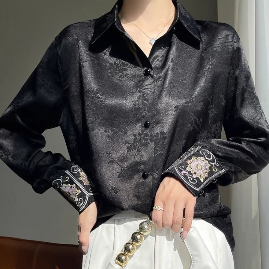 サブカル 服 地雷系 通販 チャイナ風 中国風 シャツ 刺繍 大きいサイズ