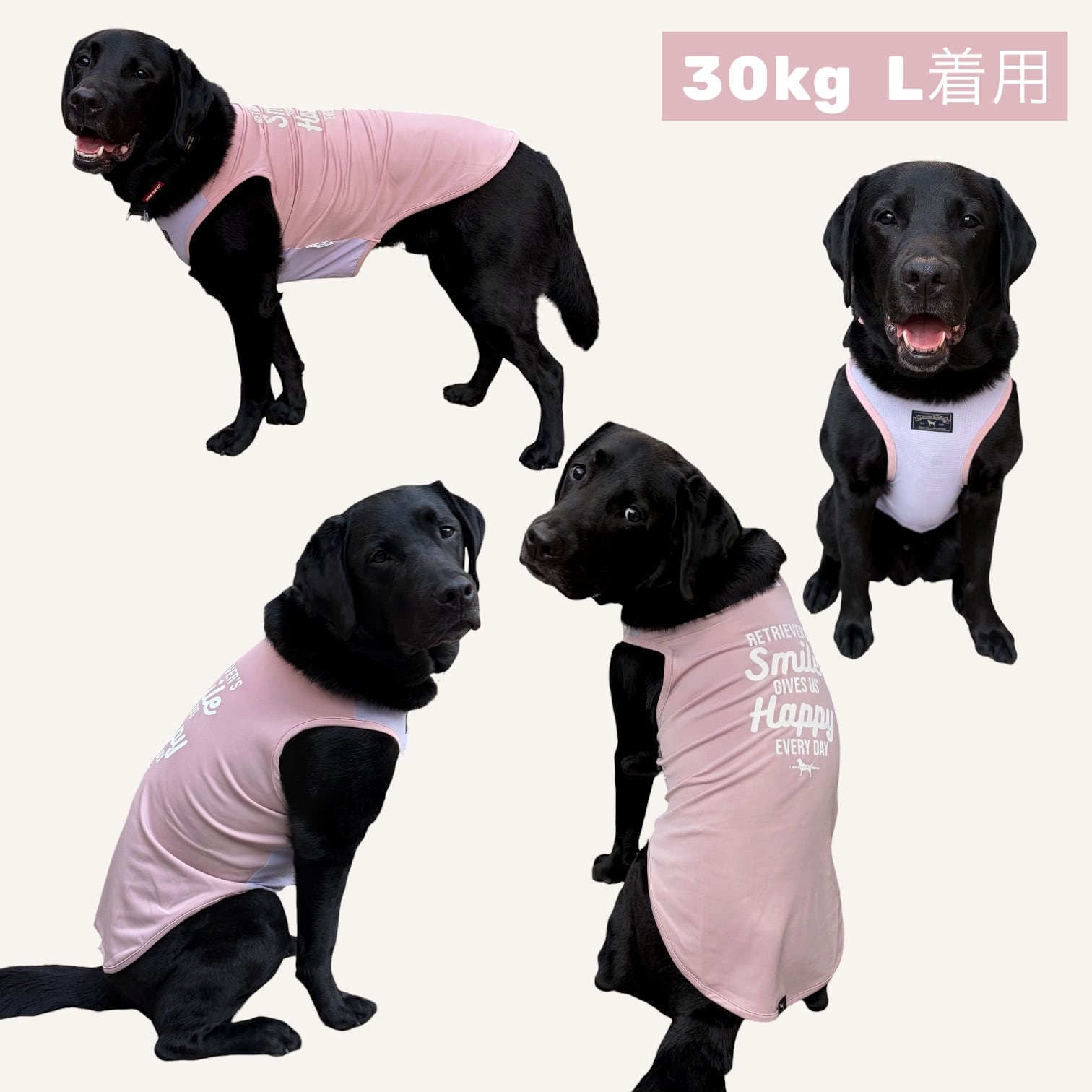【ID★】犬服タンクトップ DOG】Smile Happy タンクトップ〈TIGHT FIT〉（大型犬用） | PAY ID