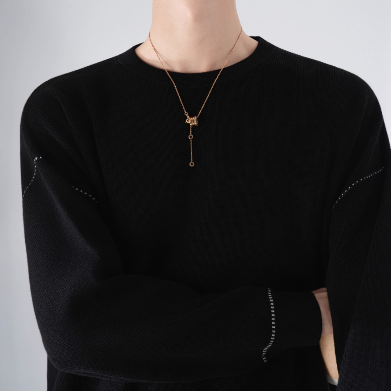 クルーネック プルオーバーニット af0407