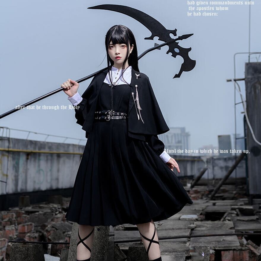 サブカル 服 地雷系 通販 セットアップ フルセット ドレス マント