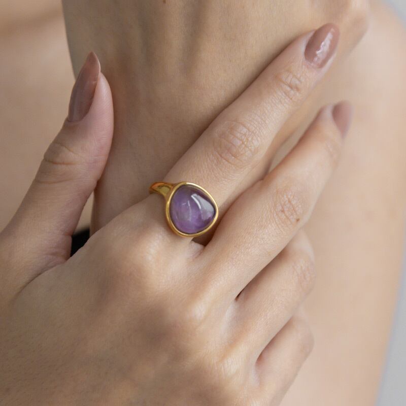 ネコポス便】金属アレルギー対応 天然石カラーストーン キャンディー