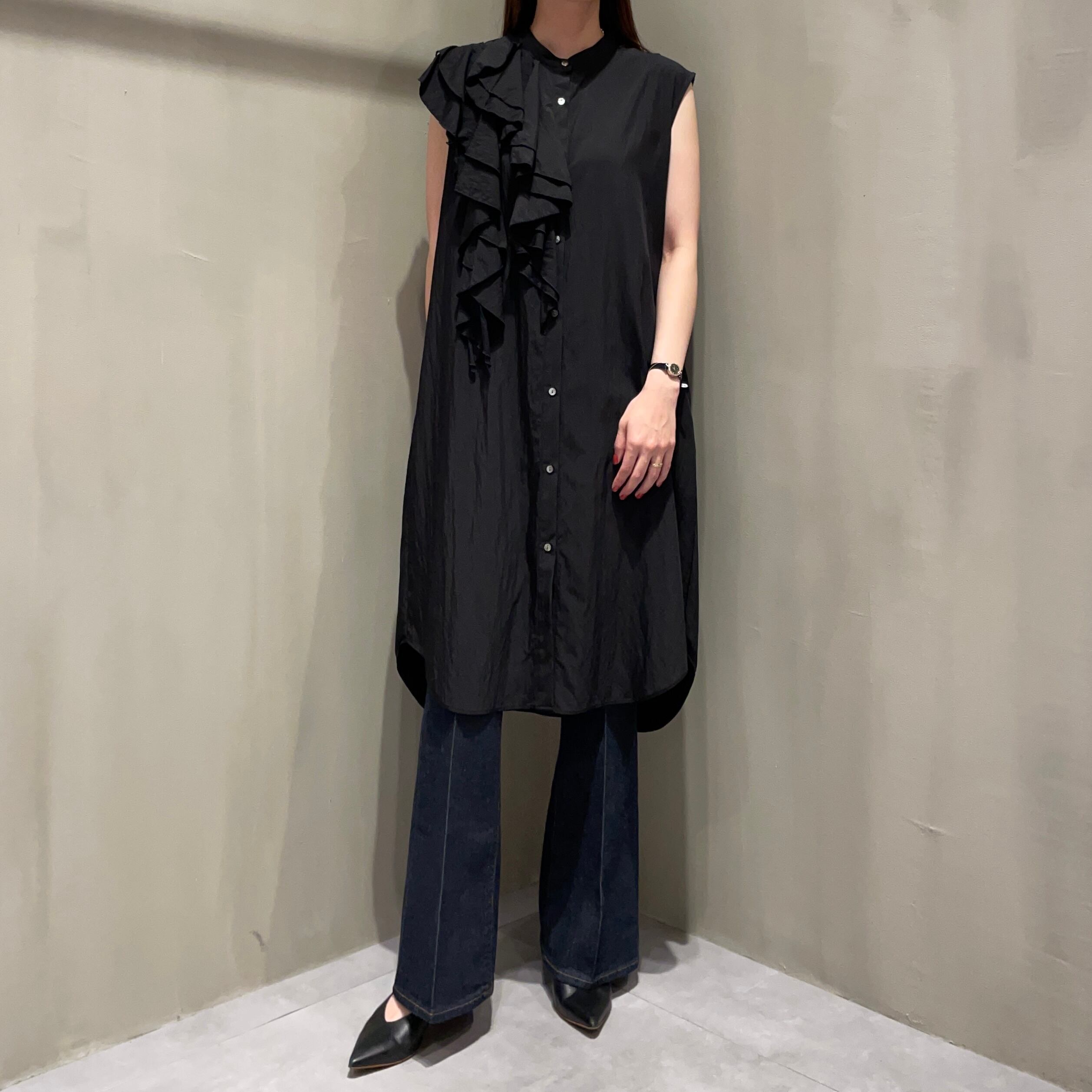 CUMIN anana リネンライクワンボタンサロペット 黒 新品