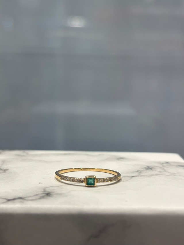 K14 ダイヤとエメラルドリング 13号