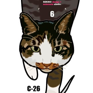 C-26 キジトラ ハチワレ-猫の振り子時計 | 関野絡繰堂*BASE
