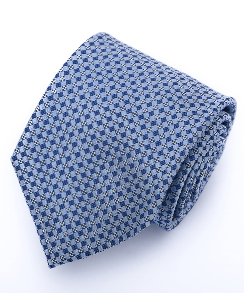 Franco Spada ( フランコスパダ ) レトロフレンチシック小紋柄ネクタイ：サックス×ブルー