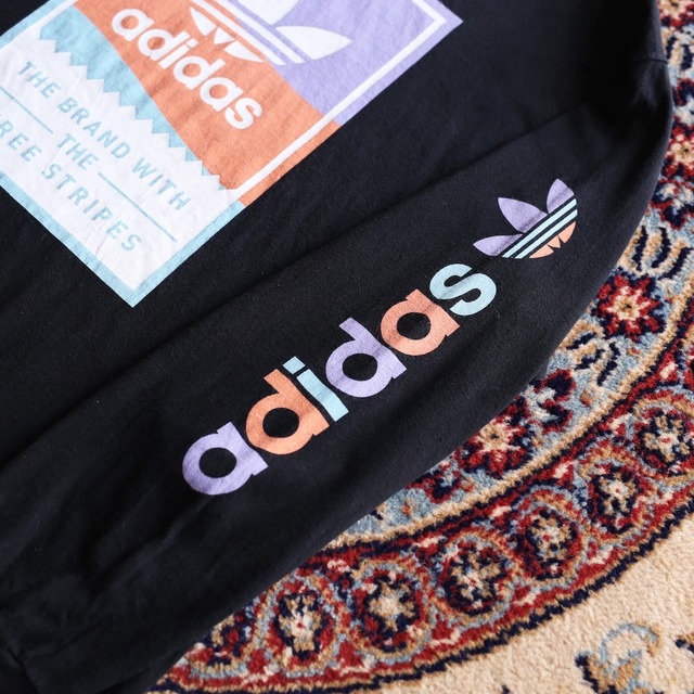 "adidas" sleeve and front print old l/s tee