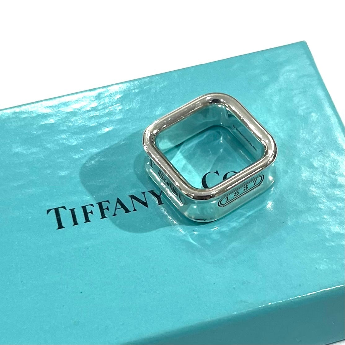 ティファニー　T&CO リング（7号相当）Tiffany TIFFANY&CO.】【9-10号】2697 T&CO 1837 スクエアリング／シルバー925