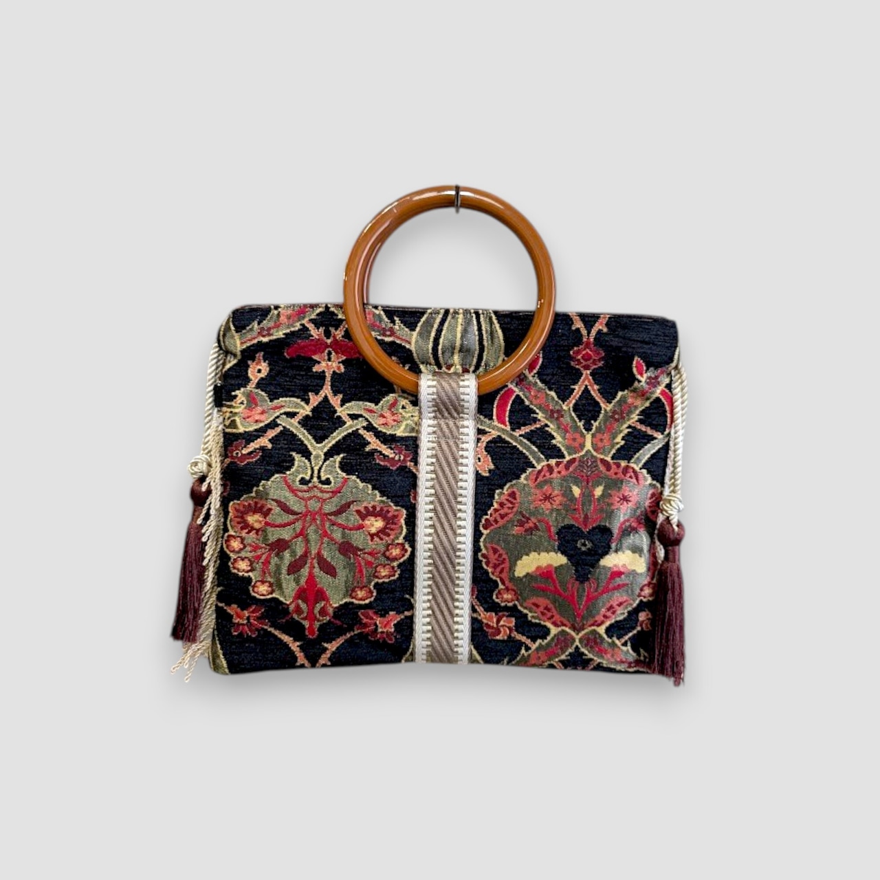 Botanical Black Ring Bag - BlackLine×Bordeaux
