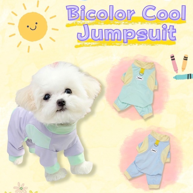 【即納品】Dカン付バイカラークールジャンプスーツ