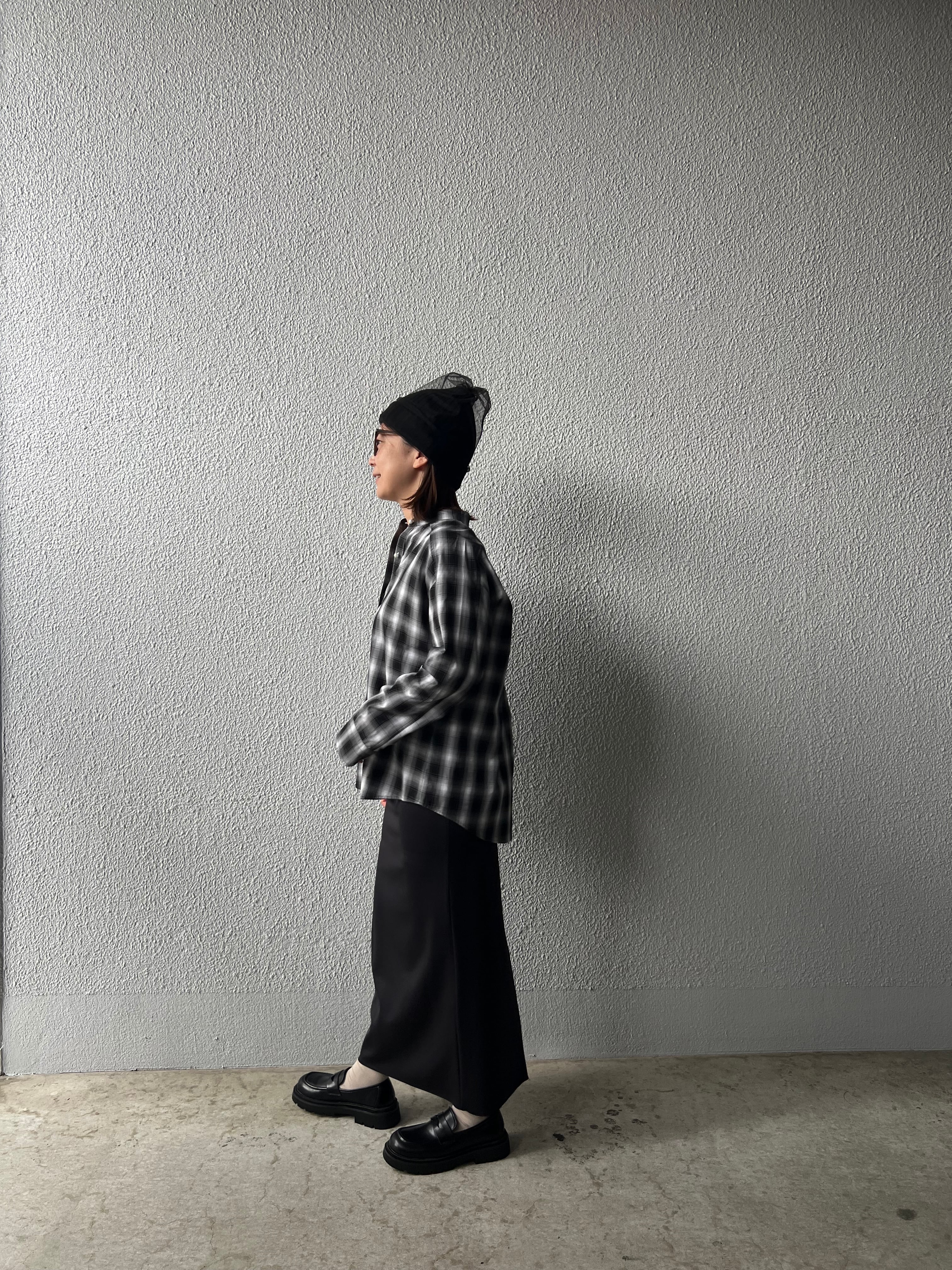 【PASSIONE】パールボタンチェックシャツ