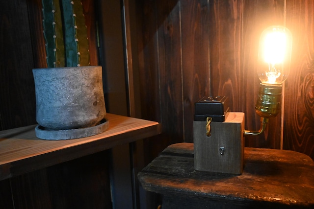 iron＆wood tablelamp "power strip"