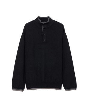 UNUSED / US2517 5G WOOL PULLOVER KNIT (BLACK)