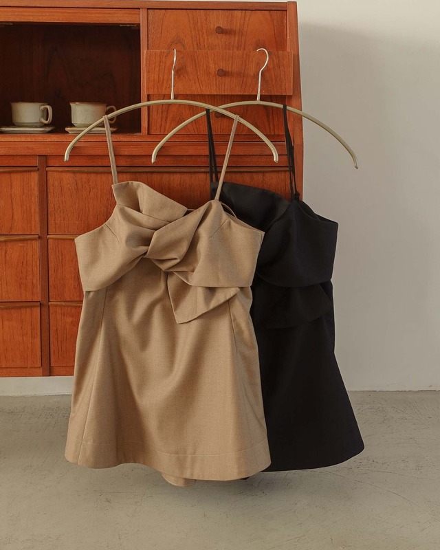 AM481202 peplum ribbon cami bustier