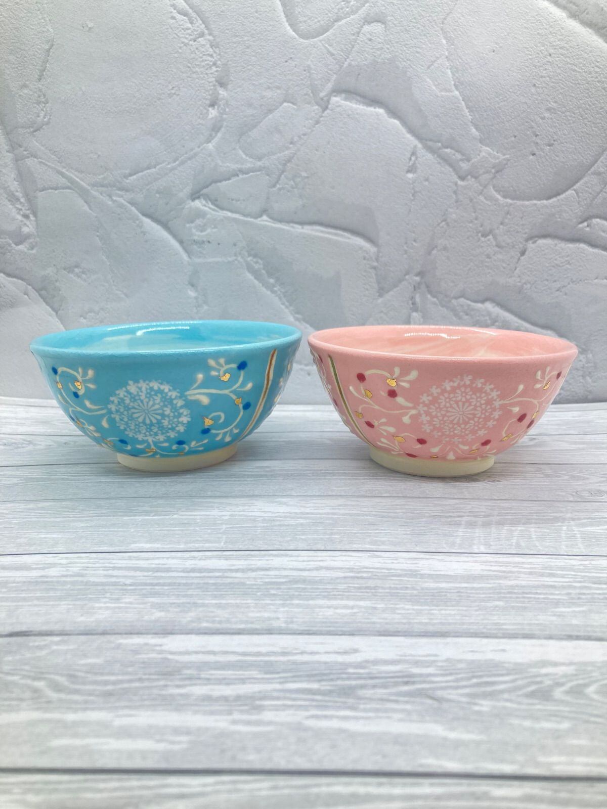 食器】京焼・清水焼 淡彩三島 組飯碗 | 若林陶器