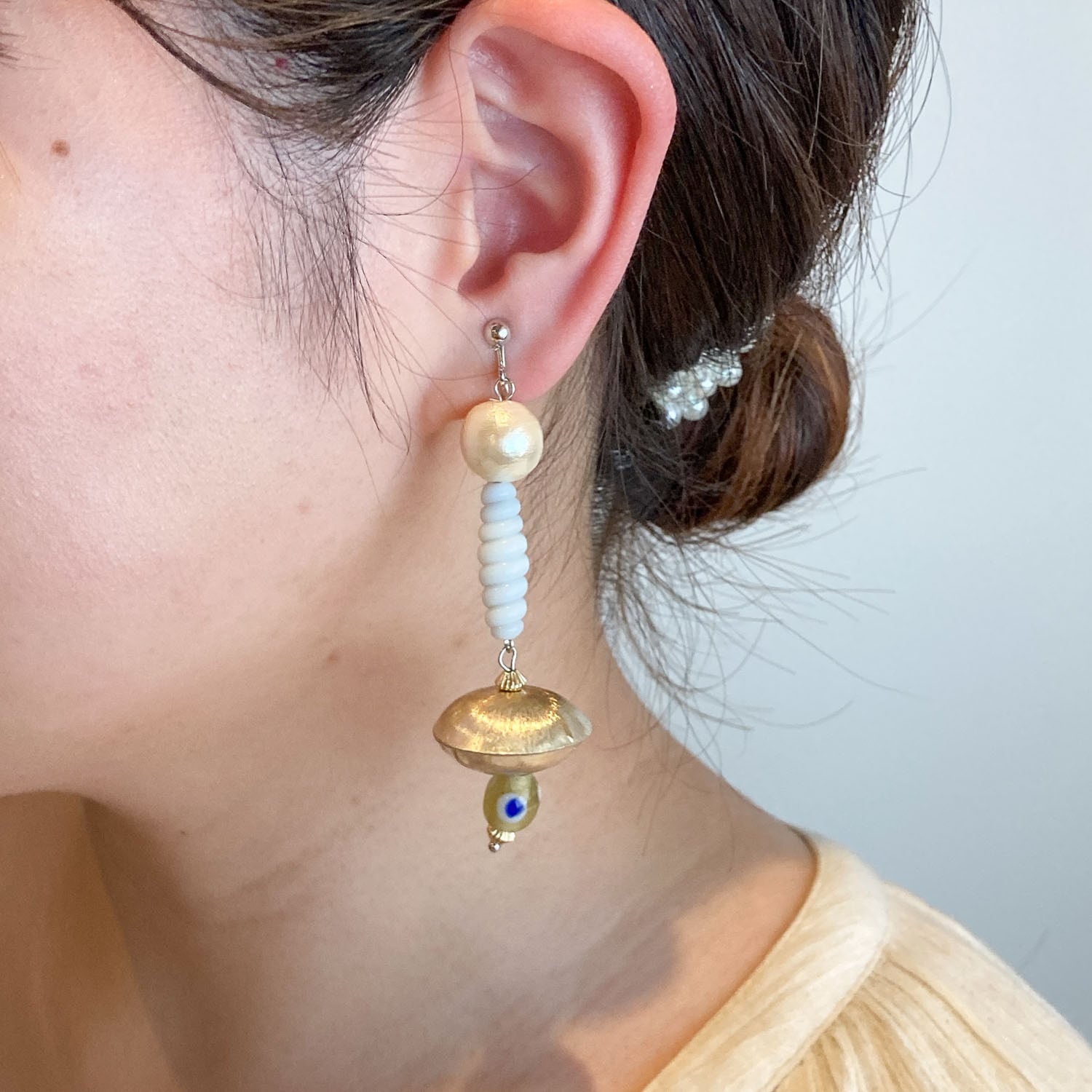 ぐるぐるマカロニUFO〈ピアス/イヤリング〉 | Dua-アクセサリーパーツ ぐるぐるマカロニUFO〈ピアス/イヤリング〉 | Dua-アクセサリーパーツ