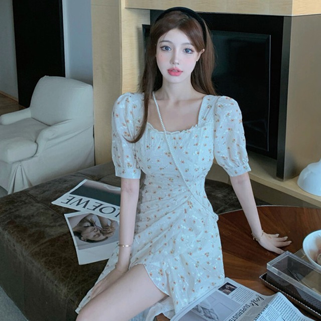 ドレス サマーフローラルスカート ウェスト薄手 大人ガーリー スウィート キュート カジュアル 夏物 花柄 ガールズファッション25568605425