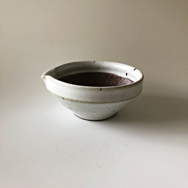 山只華陶苑 すり鉢 JUJU mortier4寸_ワラ白