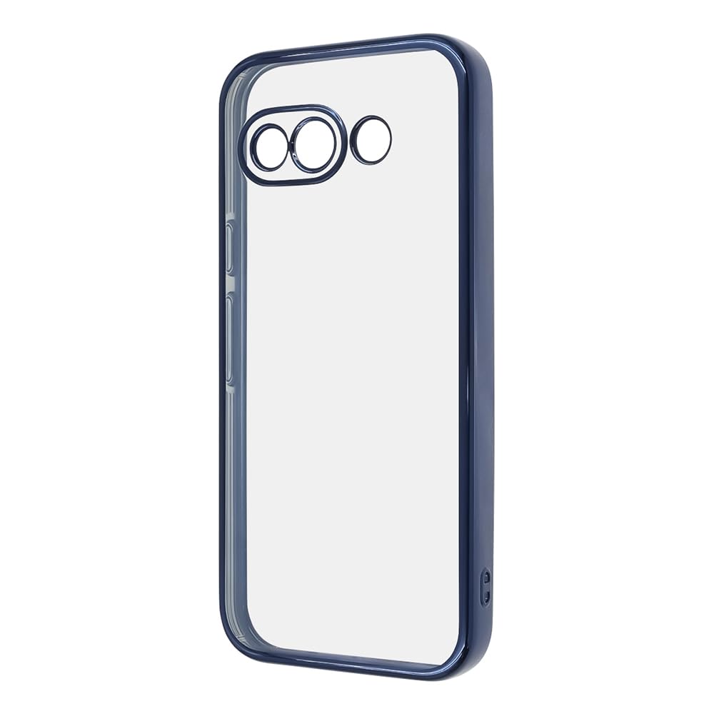 レイ・アウト Google Pixel 9a ケース クリア 耐衝撃 グーグルピクセル9a Pixel9a メタリック シンプル ブルー レンズ保護 カバー ソフトケース スマホカバー スマホケース ブルー