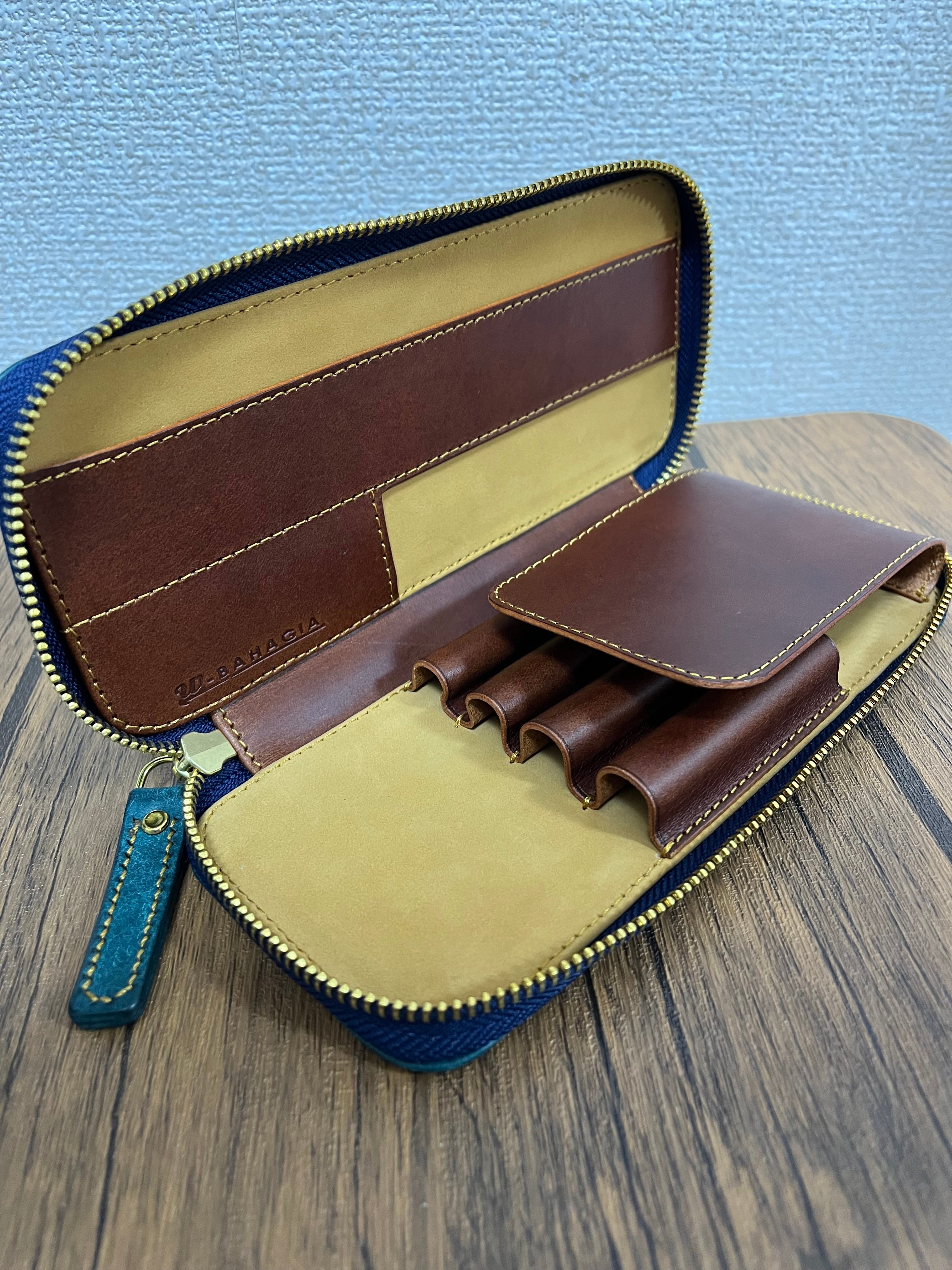 バハギア ペンケース ラウンドジップ型 プエブロ オルテンシア