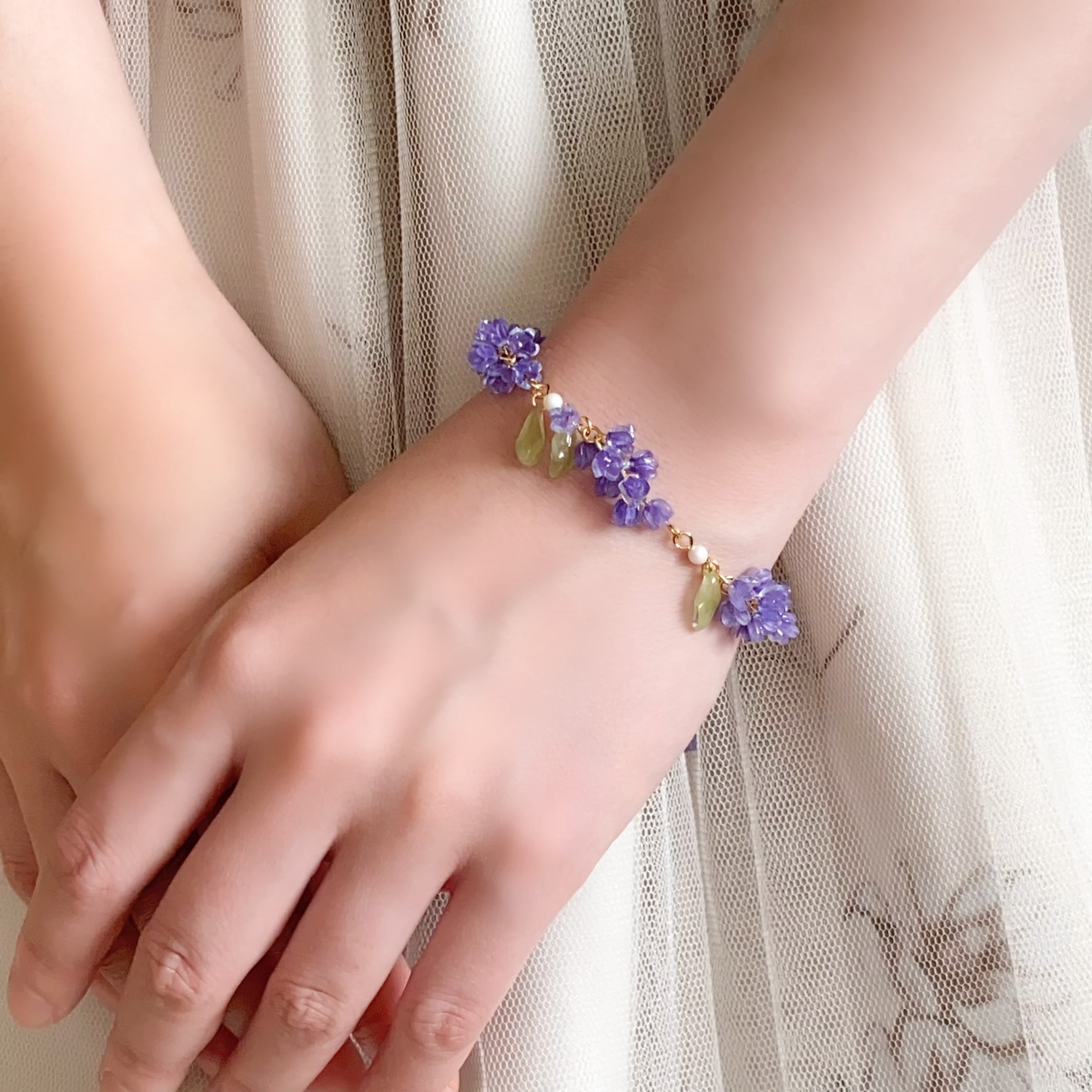 金木犀の3連チェーンブレスレット | ユメイロ ウサギ