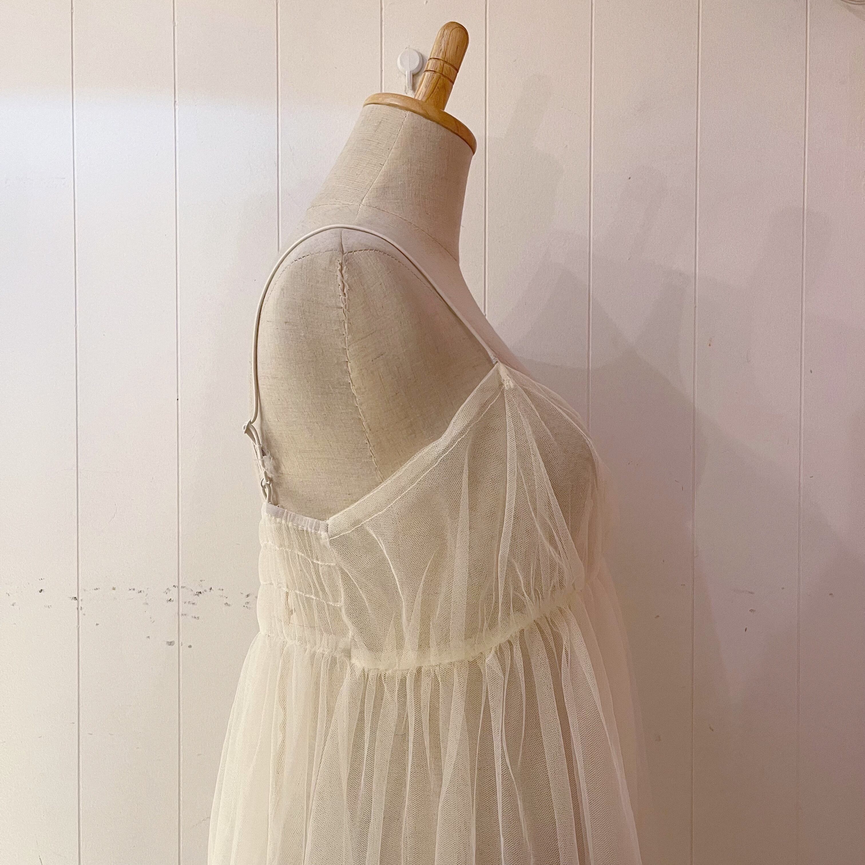 tulle camisole one-piece