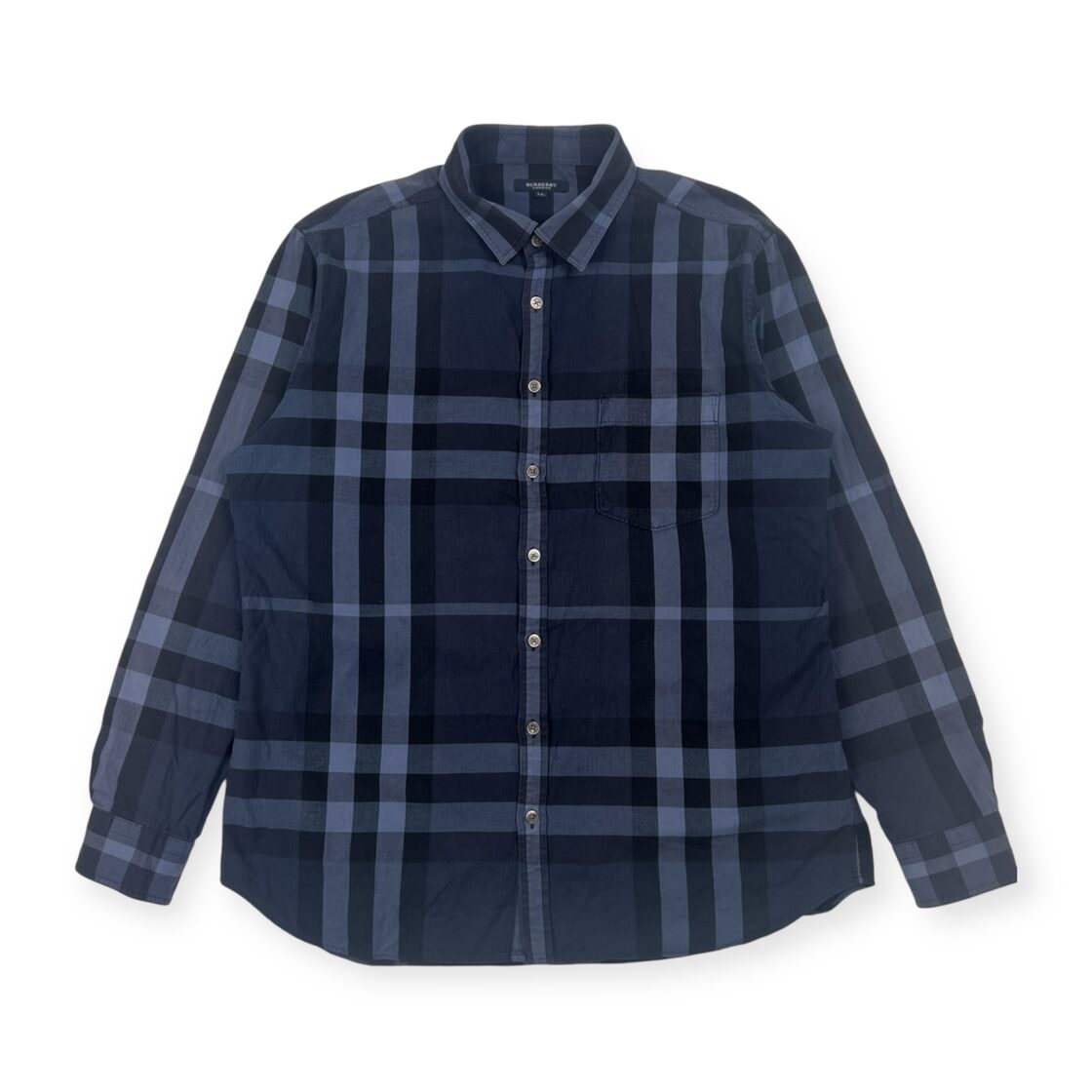 BURBERRY LONDON バーバリー メガチェック 長袖シャツ LL/ネイビー系 