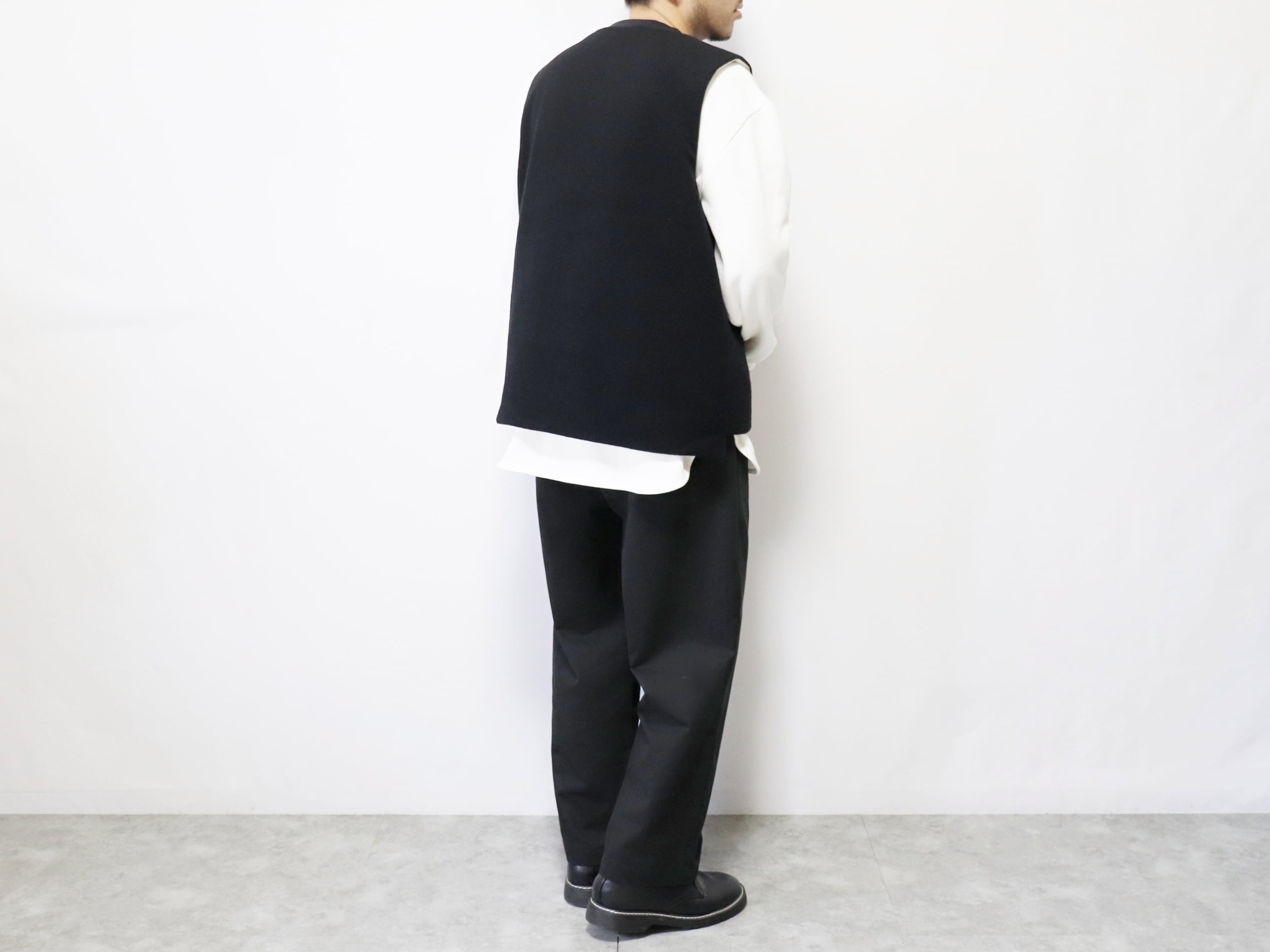 have a good day / WOOL PADDING VEST - BLACK ハブアグッドデイ
